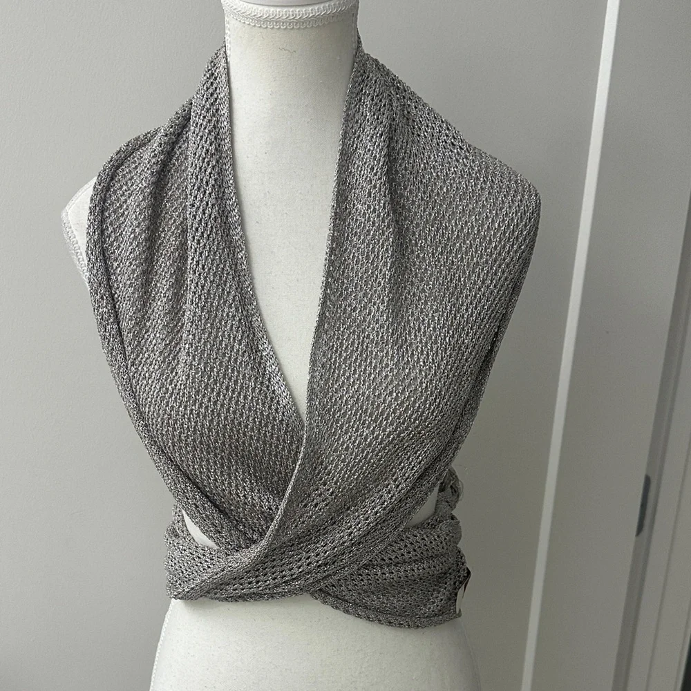 Missoni Smoking Scarf with Fringe RARE Silver - Picture 6 of 6